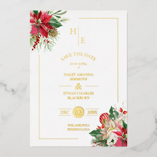 Trendy Extravagant Initials Floral Christmas Bouqu Folieneinladung