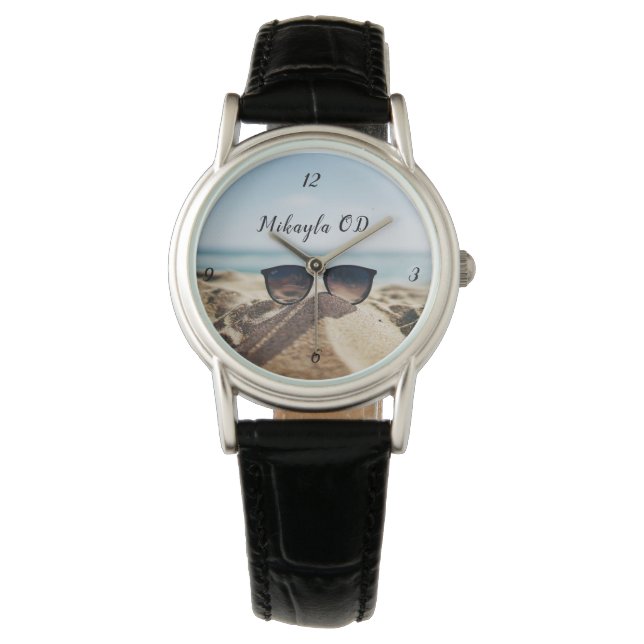 Trendy Eyeglasses auf einem optischen Strand Armbanduhr (Vorderseite)