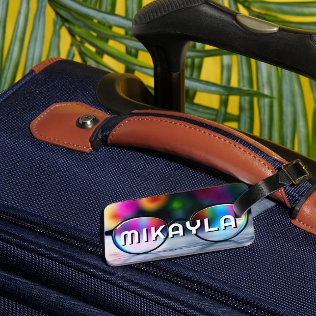 Trendy Eyeglasses und Blume Gepäckanhänger (Rückseite Insitu 1)