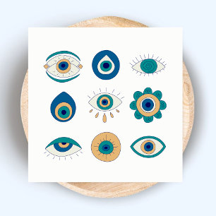 Trendy Eyelashes Salon Minimal Ocean Blue Eyes Quadratische Visitenkarte