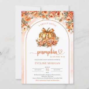 Trendy Fall Leoparden Kürbis mit orangefarbenem Bo Einladung