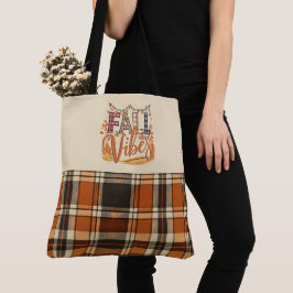 Trendy Fall Vibes Burnt Orange Kariert Print Herbs Tasche