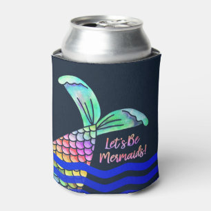 Trendy, farbenfrohe Mermaid Schwanz und Waves Dosenkühler