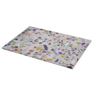 Trendy Farbige Shiny Stones Terrazzo Rosa Design Schneidebrett