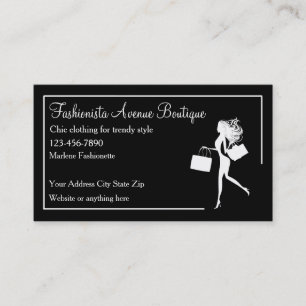 Trendy Fashion Boutique Apparel Store Visitenkarte