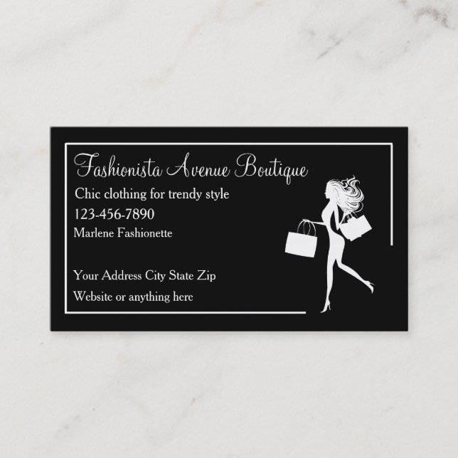 Trendy Fashion Boutique Apparel Store Visitenkarte (Vorderseite)