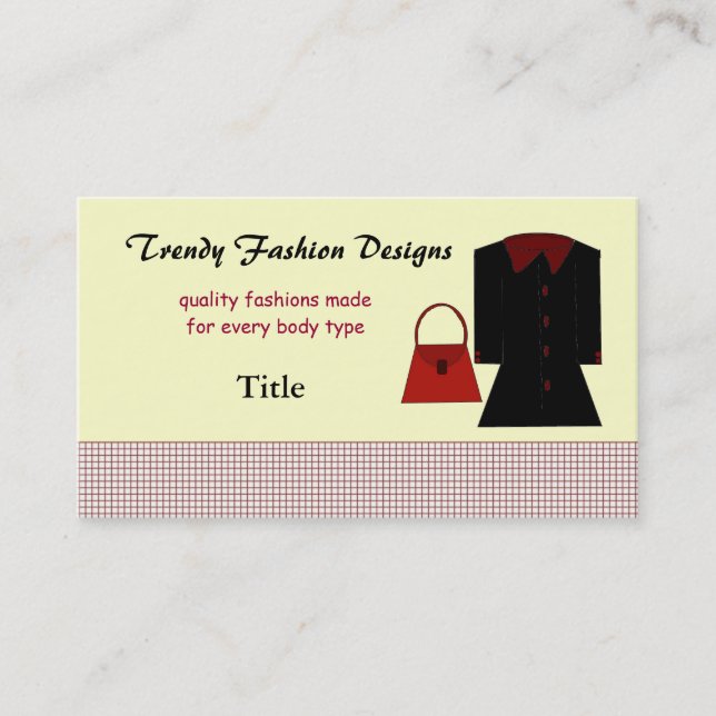 Trendy Fashion Designs Business Visitenkarte (Vorderseite)
