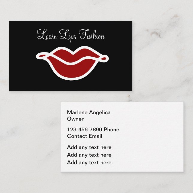 Trendy Fashion Makeup Beauty Theme Visitenkarte (Vorne/Hinten)