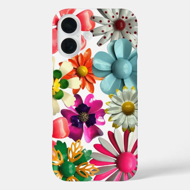 Trendy Fashion MOD Daisy Happy Farbige Blume iPhone 16 Hülle (Rückseite)