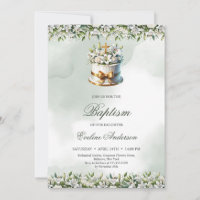 Trendy festliche Kuchen Goldkreuz Lilien Taufe