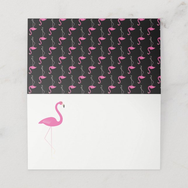 Trendy Flamingo Klappte Platzkarten (Außenseite Aufgefaltet)