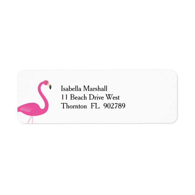 Trendy Flamingo Return Address Label (Vorne)