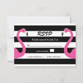 Trendy Flamingo Wedding RSVP Karte
