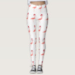 Trendy Flamingoweihnachtsspaß Weihnachtsmannmütze Leggings<br><div class="desc">Spaß Leggins,  die einen rosa Flamingo oben kleidet Weihnachtsmannmützemuster kennzeichnen.</div>