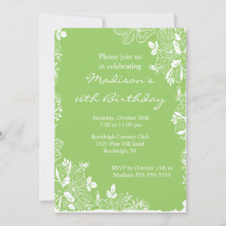 Trendy Floral 16 . Geburtstag Geburtstag Einladung