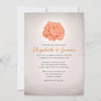 Trendy Floral Coral Wedding Einladungen