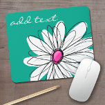 Trendy Floral Daisy Illustration - Rosa und Grün Mousepad<br><div class="desc">Ein Zen-und skurrile,  Hipster-Kunstwerk. Sie können einen Namen,  ein Monogramm oder einen anderen benutzerdefinierten Text hinzufügen. Wenn Sie die Kunst verschieben möchten,  klicken Sie auf die Schaltfläche Anpassen,  um Änderungen vorzunehmen.</div>