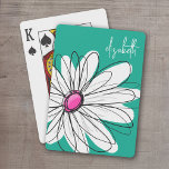 Trendy Floral Daisy Illustration - Rosa und Grün Spielkarten<br><div class="desc">Ein Zen-und skurrile,  Hipster-Kunstwerk. Sie können einen Namen,  ein Monogramm oder einen anderen benutzerdefinierten Text hinzufügen. Wenn Sie die Kunst verschieben möchten,  klicken Sie auf die Schaltfläche Anpassen,  um Änderungen vorzunehmen.</div>