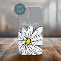 Trendy Floral Daisy mit graugelbem individuelle Na