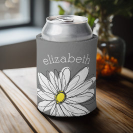 Trendy Floral Daisy mit graugelbem individuelle Na Dosenkühler