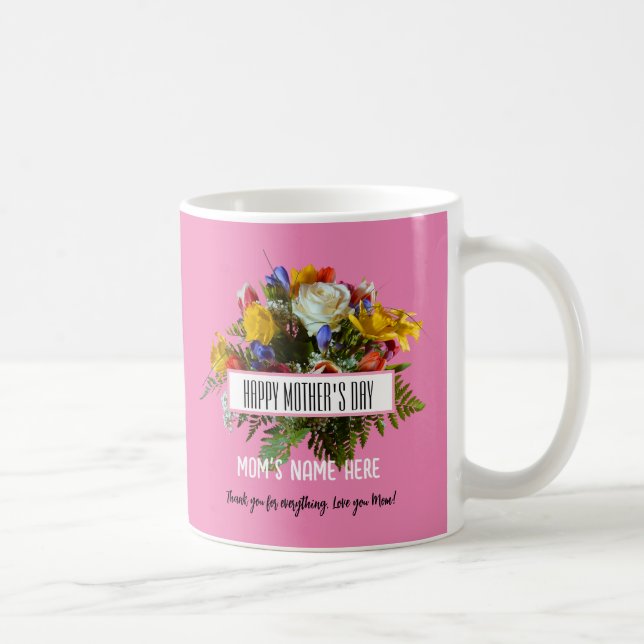TRENDY FLORAL HAPPY MUTTER'S DAY KAFFEETASSE (Rechts)
