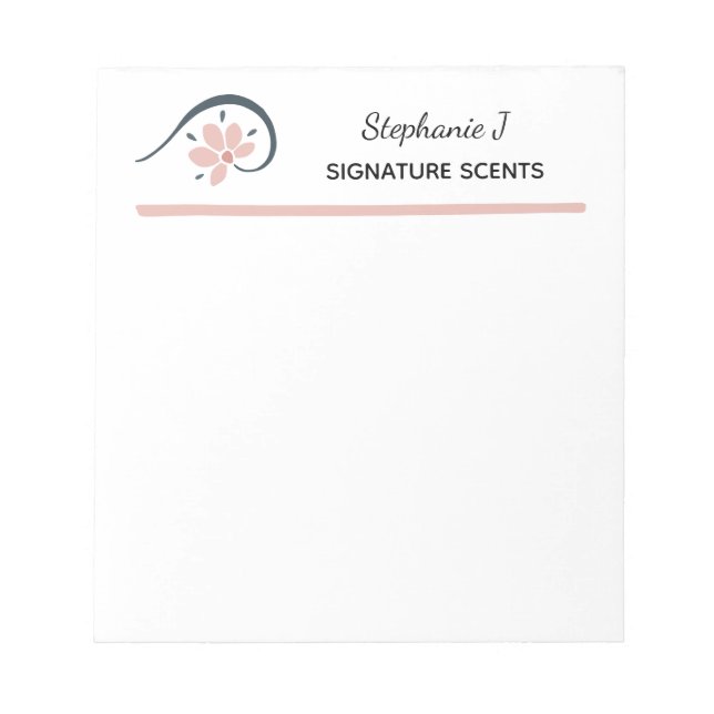 Trendy Floral Healing Arts Entrepreneur Notizblock (Vorderseite)