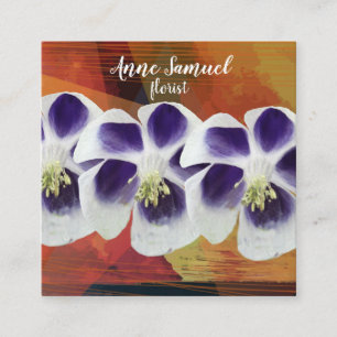 Trendy Floral Modern Business Card Quadratische Visitenkarte