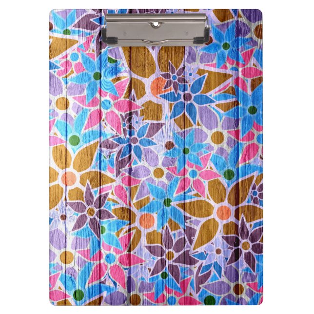 Trendy Floral Pattern #13 Klemmbrett (Vorderseite)