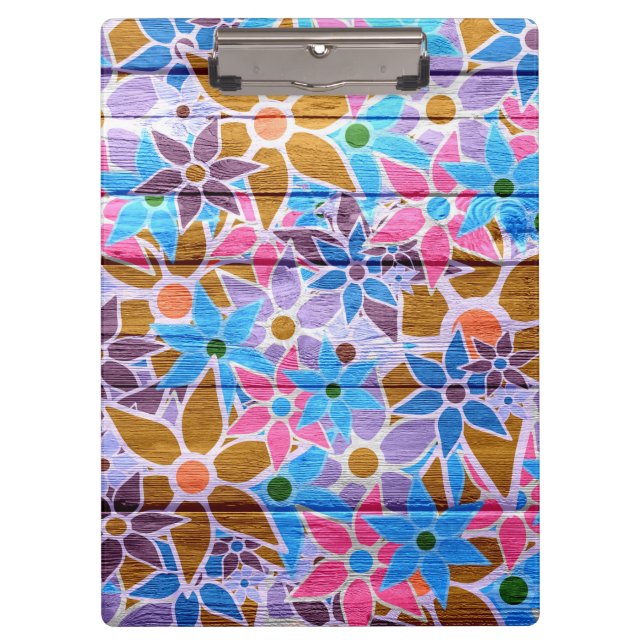 Trendy Floral Pattern #14 Klemmbrett (Vorderseite)