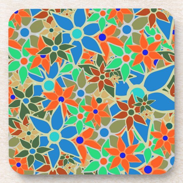 Trendy Floral Pattern #3 Untersetzer (Vorderseite)