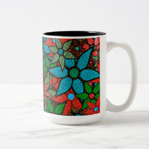 Trendy Floral Pattern #6 Zweifarbige Tasse