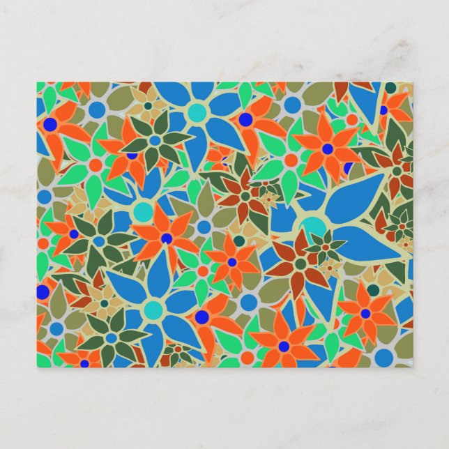 Trendy Floral Pattern #8 Postkarte (Vorderseite)