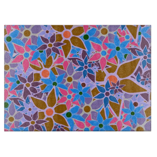 Trendy Floral Pattern #8 Schneidebrett (Vorderseite)