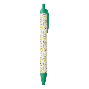 Trendy Floral White Daisies Green Design Template Kugelschreiber