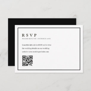 Trendy formelle Rahmen Hochzeit QR-Code rsvp Karte