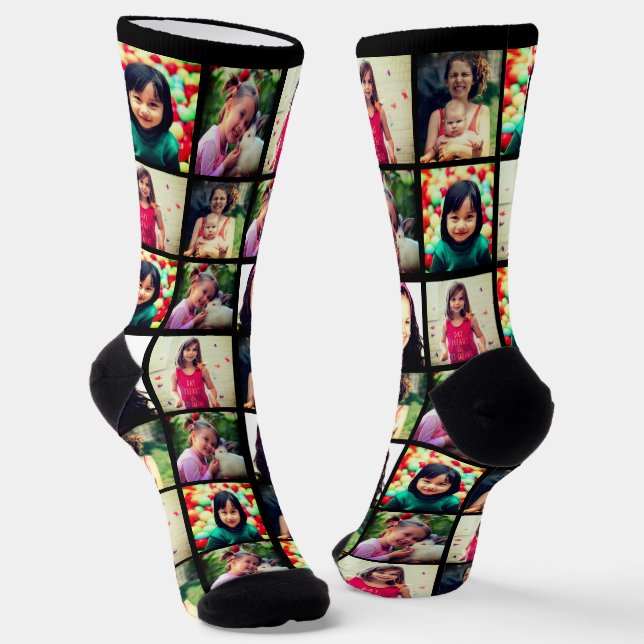 Trendy Foto Collage Socken (Gewinkelt)