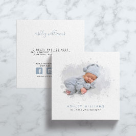 Trendy Foto Mask Newborn Fotograf Quadratische Visitenkarte