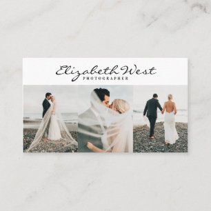 Trendy Fotokalligraphie der modernen weißen Visitenkarte