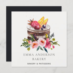 Trendy Frucht Blumenkuchen Patisserie Cupcake Bäck Einladung