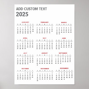 Trendy fügen Sie Ihren eigenen Text hinzu 2025 Kal Poster