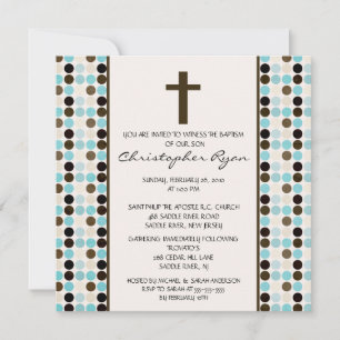 Trendy Fun DOTS Baby Boy Baptisanleitung Einladung