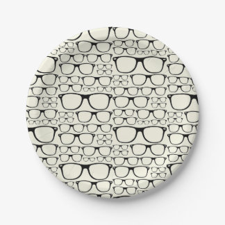 Trendy Funky NerdNerdy Geek-Retro Gläser Pappteller