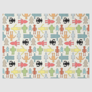 Trendy Funky NerdNerdy Geek-Retro Roboter Seidenpapier
