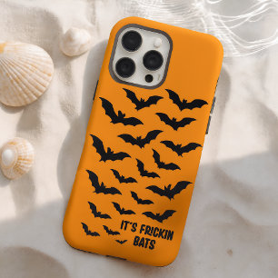 Trendy Funky Orange Spooky Halloween Bats iPhone 16 Pro Max Hülle