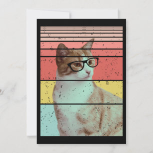 TRENDY FUNNY NIEDLICH CAT VINTAG EINLADUNG