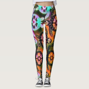 Trendy Galaxy Nebula Hawaiian Sea Turtle Tance Leggings