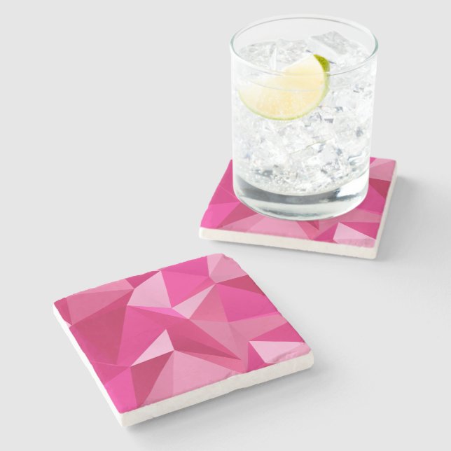 Trendy Geometric Halftone Print Stone Untersetzer (Seitenansicht)