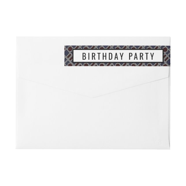 Trendy Geometric Pattern, Modern Birthday Party (Rückseite)