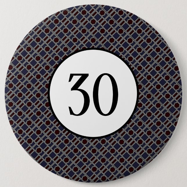 Trendy Geometric Pattern, Modern Birthday Party Button (Vorderseite)