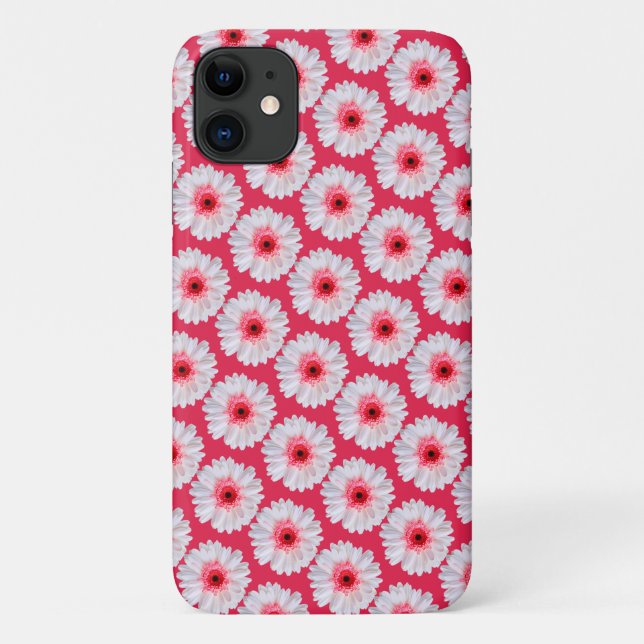 Trendy Gerbera Daisy Pattern on Pink Case-Mate iPhone Hülle (Rückseite)